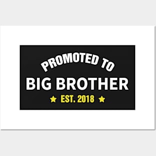 PROMOTED TO BIG BROTHER EST 2018 gift ideas for family Posters and Art